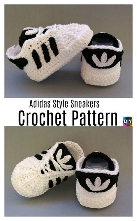 FabArtDIY – Crochet Adidas Baby Sneakers Free Pattern 